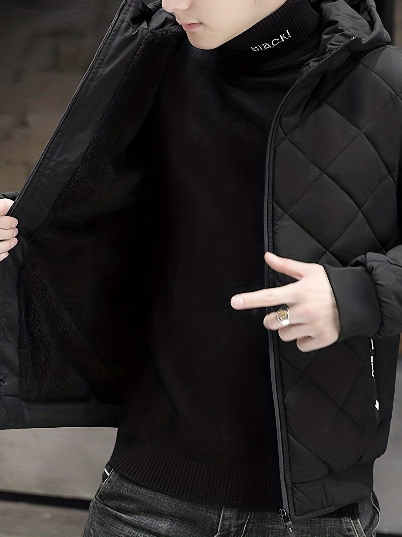 Warme Plüsch-Kapuzen-Winterjacke für Herren | Ideal für den Winter