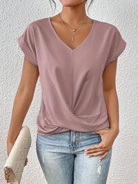 Cleo™ - Lässiges T-Shirt mit Sweetheart-Ausschnitt in Rosa