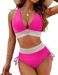 Robyn – Hochgeschnittene Bikinis mit Trendigem Design in Rosenrot