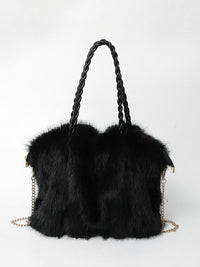Elisa | Vielseitige Velours-Schultertasche in Schwarz
