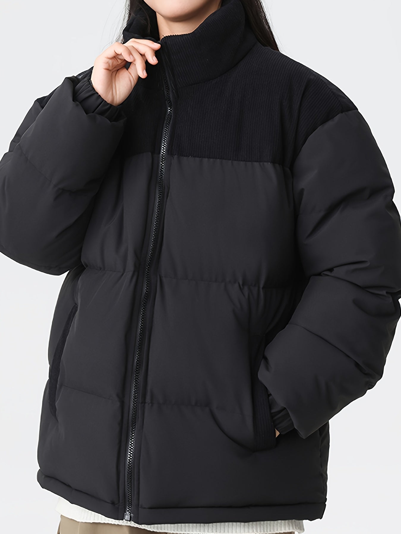 Stilvolle trendige Farbblock-Puffer-Winterjacke für Herren | Ideal für den Winter