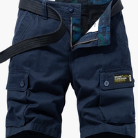 Lässige Cargo-Shorts für Herren mit Gürtel und Taschen in Marineblau