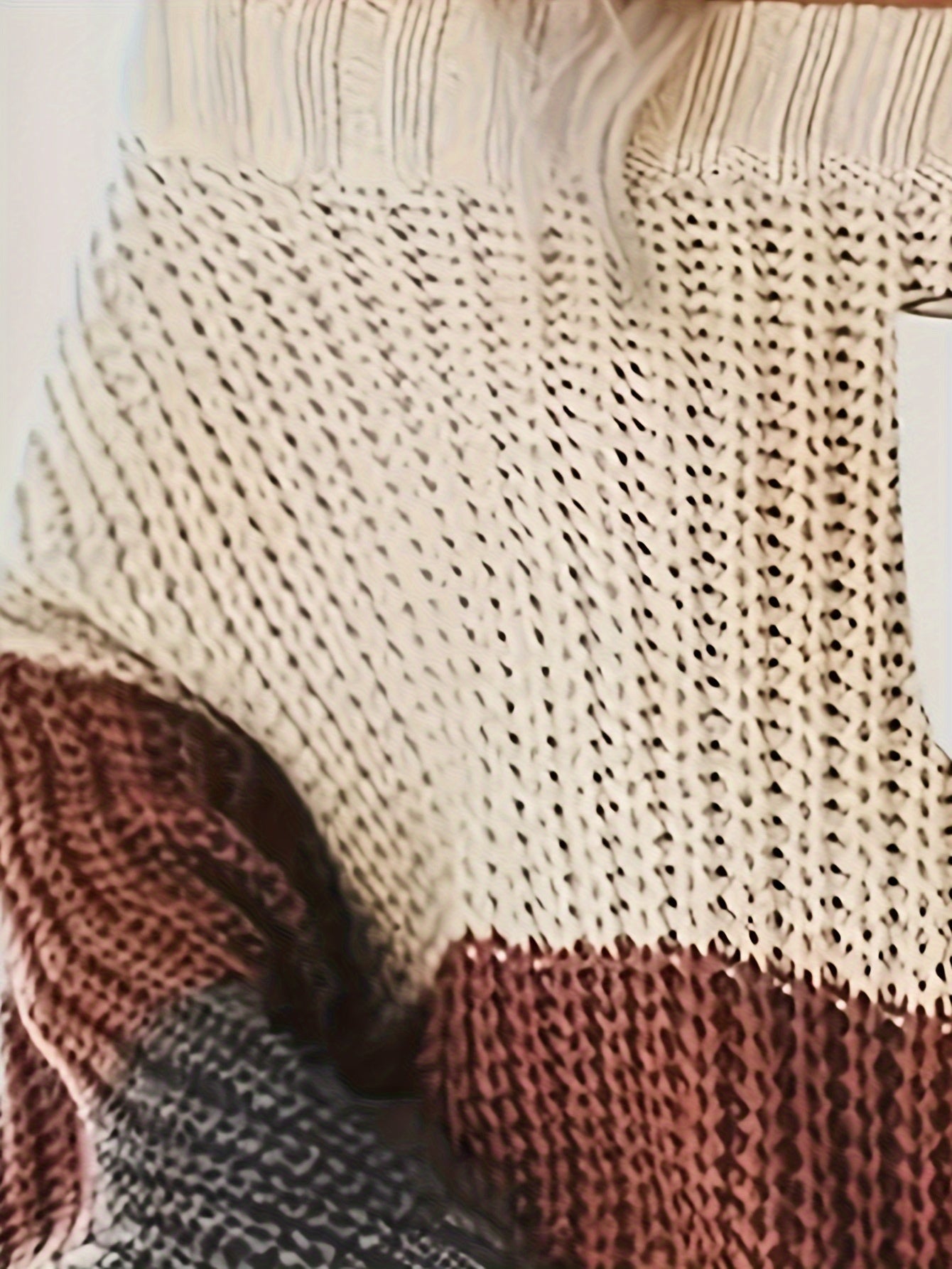 Lässiger Oversized Teddy Pullover Damen aus Baumwolle in Beige für Damen | Ideal für den Winter