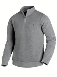 Noel | Lässiger Strickpullover Mit Reißverschluss in Grau