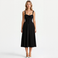 Liana - Schickes Midikleid in Schwarz