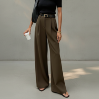 Marlene - Stylische Hose mit weitem Schnitt in Hellbraun