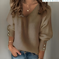 Beck - Schicker Pullover mit V-Ausschnitt in Khaki