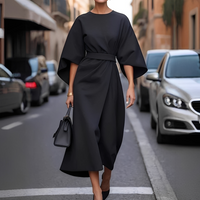 Lauriane - Stilvolles Damenkleid mit Laternenärmeln in Schwarz