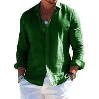 Félicien - Angenehmes langärmeliges Poloshirt in Grün