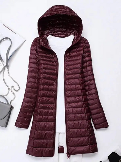 Damen Daunenjacke, faltbar und leicht mit Kapuze