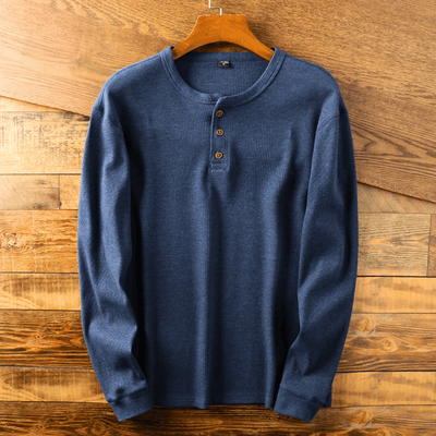 Sommin | Langarm-Henleyshirt mit halber Knopfleiste für Herren