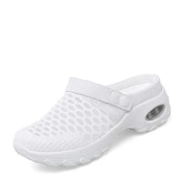 Henrike - Damen Slip-On Sneaker mit Mesh und Riemen in Weiß