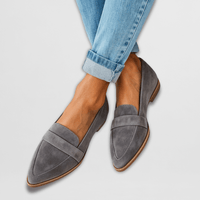 Magdalena | Damen Wildleder Loafer Spitz Frühling Elegant Komfort in Grau