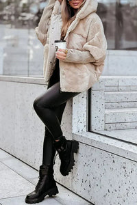 Aylina - Damen-Winter Fleece jacke – Eleganter Luxus mit Kuschelfaktor in Beige