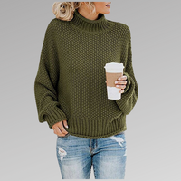 Natascha | Lockerer Winter Strickpullover in Grün