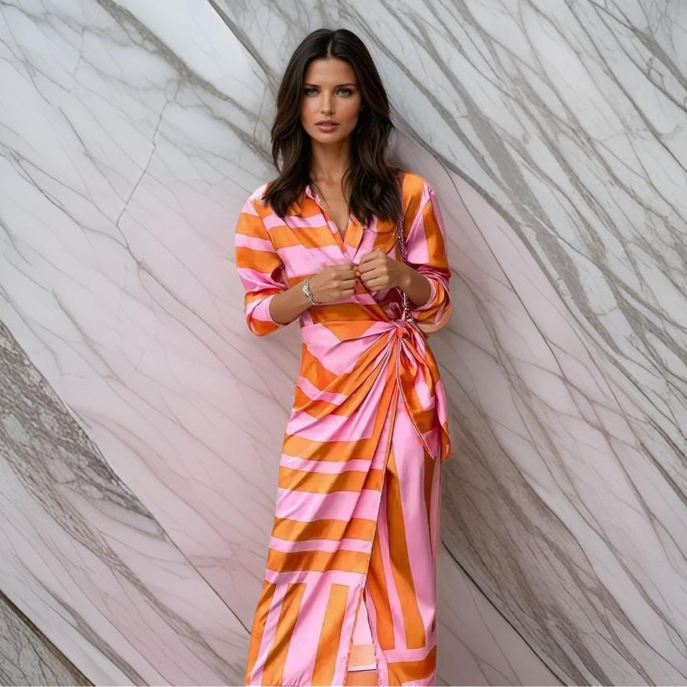 Miral – Elegantes Wickelkleid mit Muster