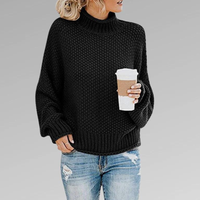 LUNA - KLASSISCHER SKANDINAVISCHER STRICKPULLOVER FÜR FRAUEN in Schwarz