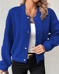 HELENE – Damen-Pulloverjacke – Elegante Strickjacke im Stilvollen Design in Blau