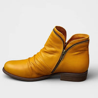 Karin - Damen Bequeme Orthopädische Stiefel mit Fußbett in Gelb