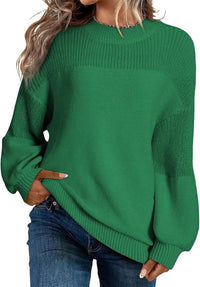 Neva - Damen-Strickpullover – Weicher Oversize-Pullover im Minimalistischen Stil in Grün