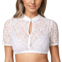 Rozanne - Zeitgemäße Oktoberfest-Dirndlbluse in Weiß