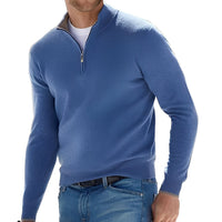 Nash - Freizeitpullover mit halbem Reißverschluss in Blau