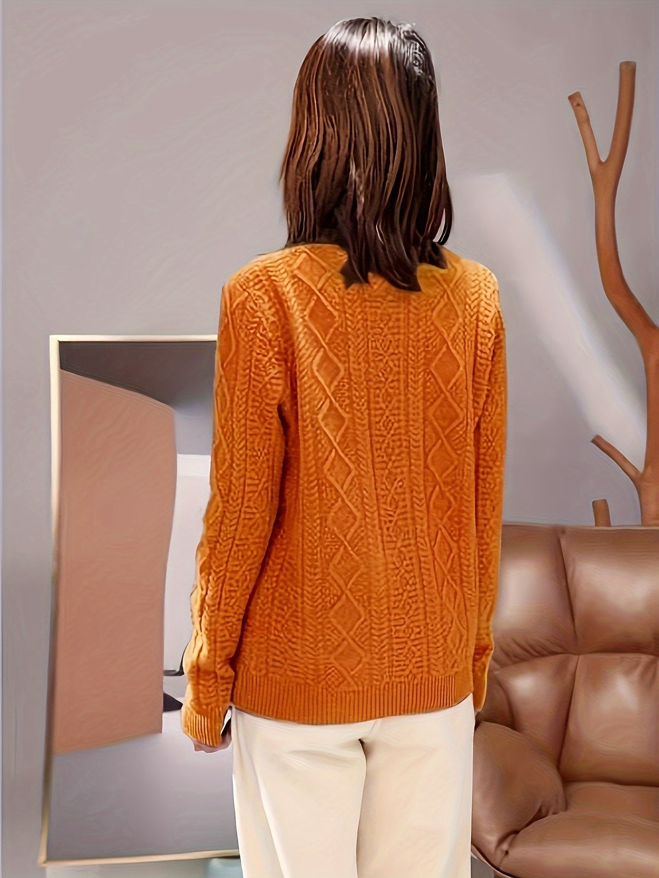 Bequemer Wollpullover aus Strick mit Langen Ärmeln für Damen | Ideal für den Winter