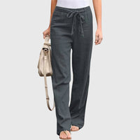 Amalia | Damen Hose Leicht Modern Chic Elegant Alltag Business in Grau