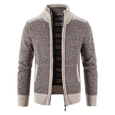 Richard | Herren Strickpullover mit Stehkragen und Reißverschluss