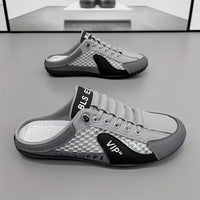 Herren Farbblock Rückenfreie Slip-On Sneaker in Grau