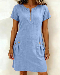 Hanna | Leinenmix-Sommerkleid in Hellblau