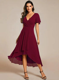 Bella | Damen Trendy Midikleid Modern Casual Elegant Aktuell in Rot