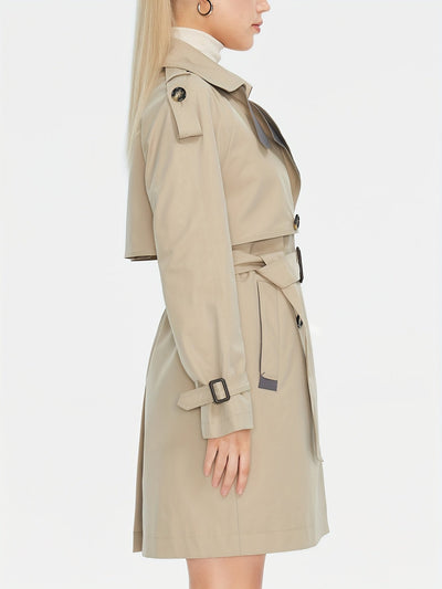 Gracey | Doppelreihiger Damen-Trenchcoat mit verstellbarem Gürtel und Epauletten