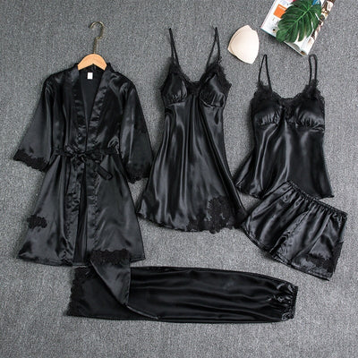 Fudus | Luxuriöses Satin Nachtkleid Set