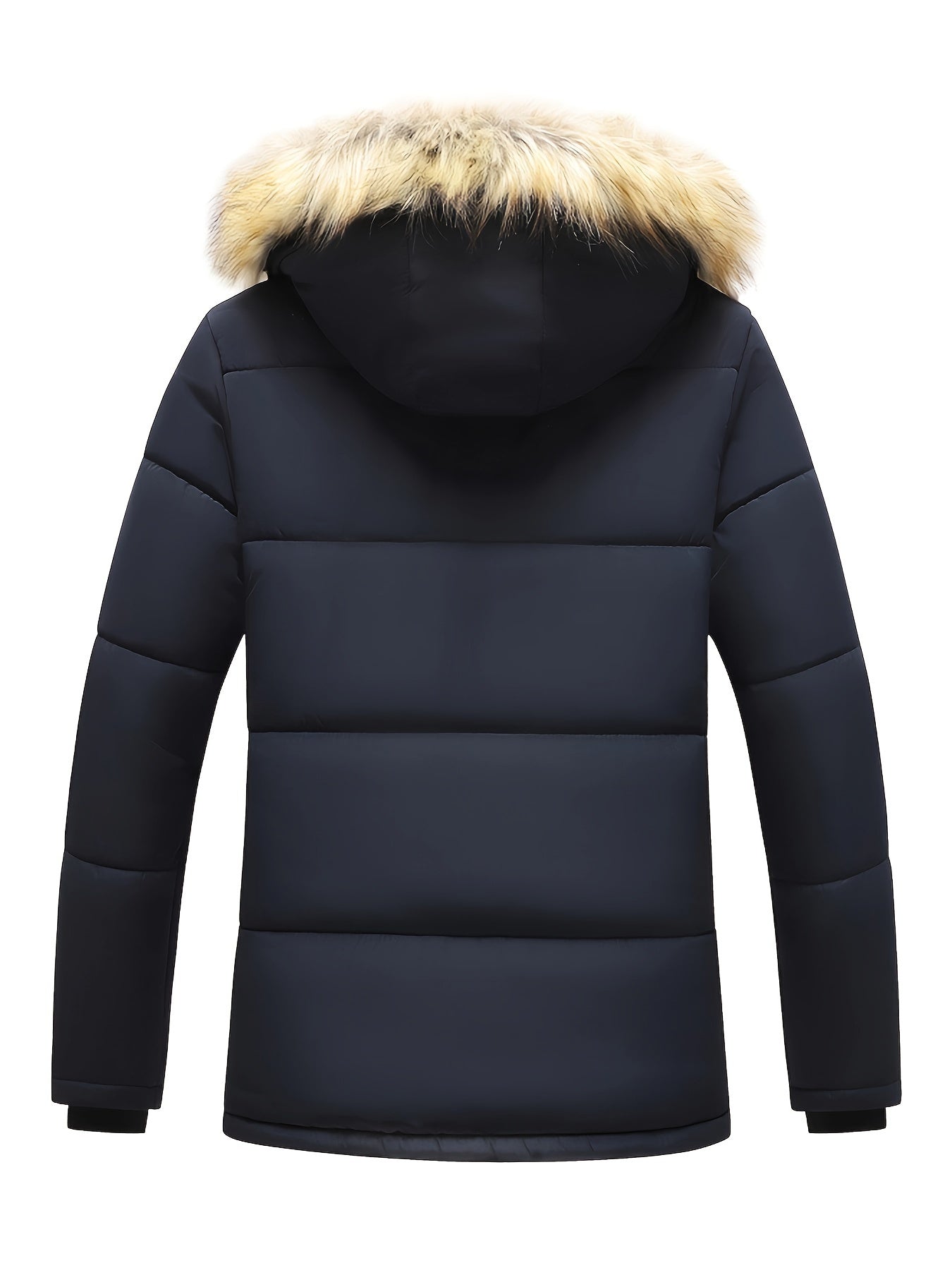 Lässiger Kapuzen-Polyester Wintermantel mit Fleecefutter für Herren | Ideal für den Winter