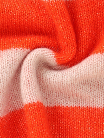 Lässiger Winterpullover aus Baumwolle mit Streifen und Bequemen Langen Ärmeln für Damen | Ideal für den Winter