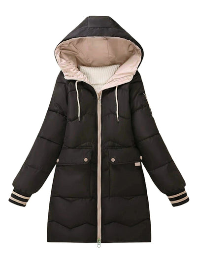 Stilvolle Warme Puffer Winterjacke mit Kapuze für Damen | Ideal für den Winter