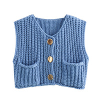 Beau | Damen Chunky Strick Pullover Cozy Modern Herbst Trend Komfort in Hellblau
