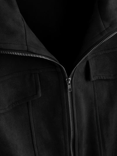Stilvolle einfarbige warme Fleece-gedruckte Winterjacke für Herren | Ideal für den Winter