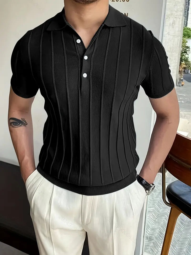 Gerben | Vertikal gestreiftes schickes Poloshirt für Herren