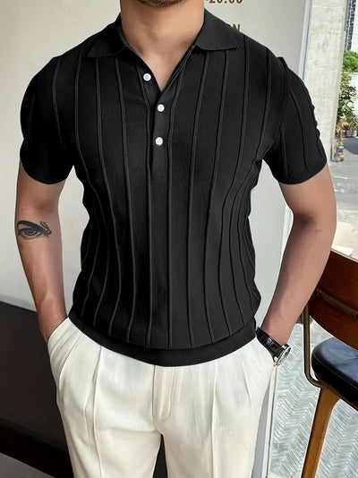 Gerben | Vertikal gestreiftes schickes Poloshirt für Herren