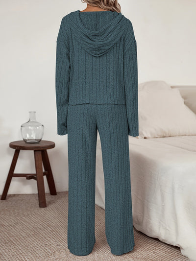 Damen Freizeit-Uni-Farbener Kapuzenpullover und Gerade-Jogginghosen mit Kordelzug | Ideal für Active Wear