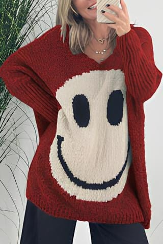 Smiley-Pullover für Damen