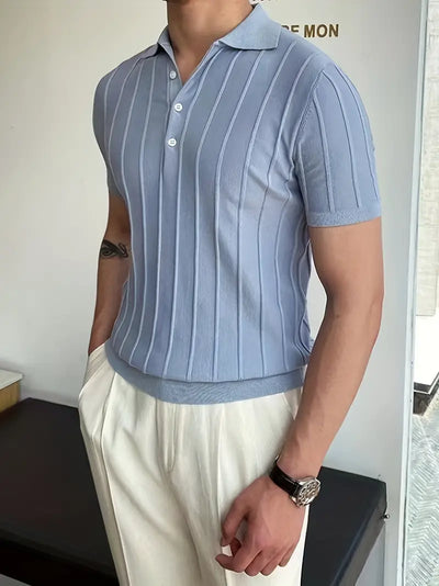 Gerben | Vertikal gestreiftes schickes Poloshirt für Herren