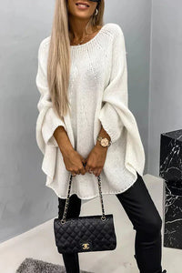 Nikoletta™ Stylischer modischer Gestrickter Pullover in Creme