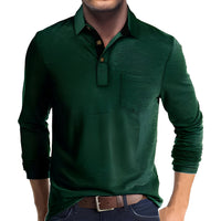 Marty - Komfortables Herren-Poloshirt mit langen Ärmeln in Grün