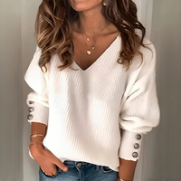 Beck - Schicker Pullover mit V-Ausschnitt in Weiß