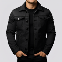 Maxwell - Traditionelle Männerjacke aus robustem Stoff in Schwarz
