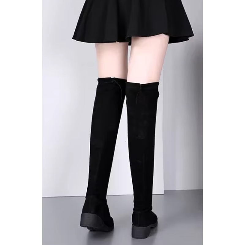 Fudus Overknee Stiefel - Blockabsätze, Schnürung, Robustes Design