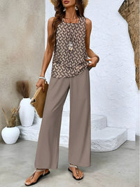Jesse | Damen Outfit Set Stilvoll Fließend Elegant Koordiniert Modern in Braun